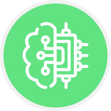 Beyin Devresi Çemberi Basit Simge, Vektör Resimleri