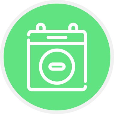 Takvim Eksi Satır Çemberi Basit Simge, Vektör Resimleri