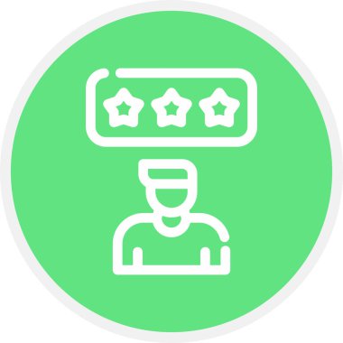 Satır Çemberi Basit Simge, Vektör Resmini Gözden Geçir