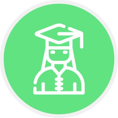 Kadın Mezuniyet Satırı Çemberi Basit Simge, Vektör Resimleri