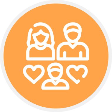 Aile Çizgisi Çemberi Basit Simge, Vektör İllüstrasyonu