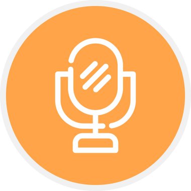 Ayna Çizgisi Çemberi Basit Simge, Vektör İllüstrasyonu