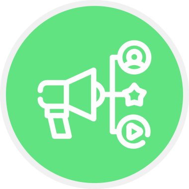 Reklam Satırı Çemberi Basit Simge, Vektör Resimleri