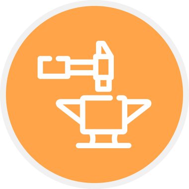 Örs Çizgisi Çemberi Basit Simge, Vektör İllüstrasyonu