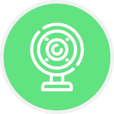 Webcam Satır Çemberi Basit Simge, Vektör İllüstrasyonu