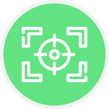 Odaklanma Çizgisi Çemberi Basit Simge, Vektör İllüstrasyonu