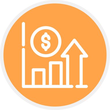 Büyüme Çizgisi Çemberi Basit Simge, Vektör Resimleri