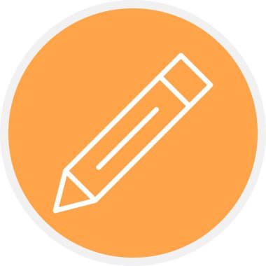 Kalem Satırı Çemberi Basit Simge, Vektör İllüstrasyonu