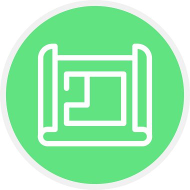 Blueprint Satır Çemberi Basit Simge, Vektör Resimleri