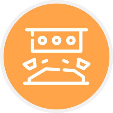 Panning Line Circle Basit Simge, Vektör İllüstrasyonu