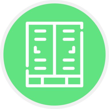 Dolap Satırı Çemberi Basit Simge, Vektör İllüstrasyonu