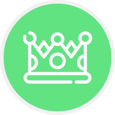 Crown Line Circle Basit Simge, Vektör İllüstrasyonu
