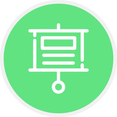 Tahta Satır Çemberi Basit Simge, Vektör İllüstrasyonu