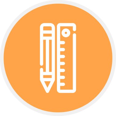 Kırtasiye Satırı Çemberi Basit Simge, Vektör Resimleri