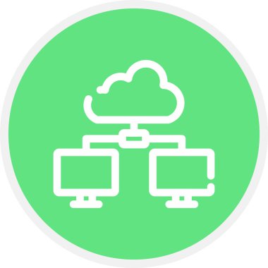 Ağ Çizgisi Çemberi Basit Simge, Vektör İllüstrasyonu