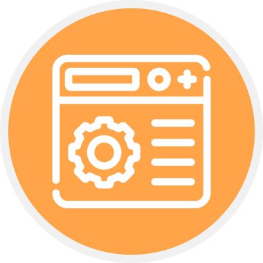 Satır Çemberi Basit Simgesi, Vektör Resimleri Ayarlanıyor