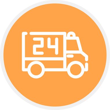 Saat Çizgisi Çemberi Basit Simge, Vektör İllüstrasyonu