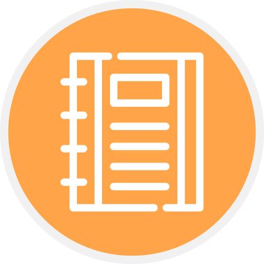 Not Çizgisi Çemberi Basit Simge, Vektör İllüstrasyonu