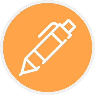 Kalem Satırı Çemberi Basit Simge, Vektör İllüstrasyonu