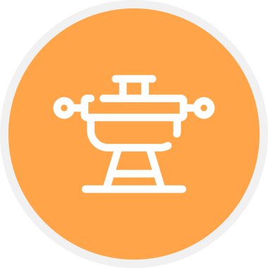 Izgara Hattı Çemberi Basit Simge, Vektör İllüstrasyonu