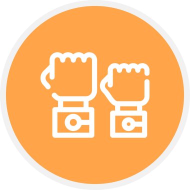 Protesto Satırı Çemberi Basit Simge, Vektör İllüstrasyonu