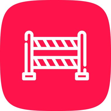 Yol Ablukası Basit Simge, Vektör İllüstrasyonu