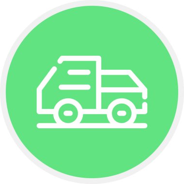 Çöp Kamyonu Hattı Çemberi Basit Simge, Vektör Resimleri