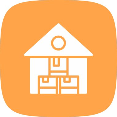 Depo basit simgesi, vektör illüstrasyonu