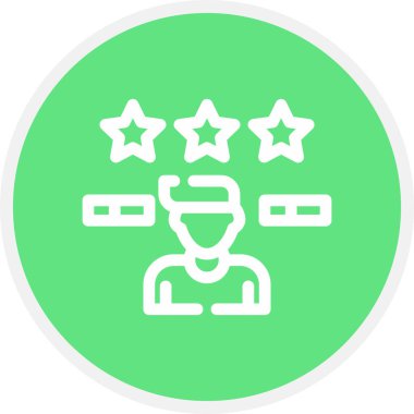 Satır Çemberi Basit Simge, Vektör Resmini Gözden Geçir