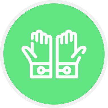 Lateks Eldiven Çizgisi Çemberi Basit Simge, Vektör Resimleri