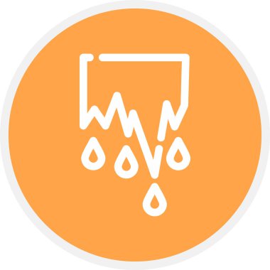 Icicle Çizgisi Çemberi Basit Simge, Vektör Resimleri