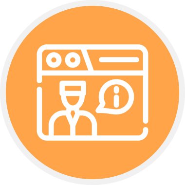 Uzman Yardım Hattı Çemberi Basit Simge, Vektör İllüstrasyonu