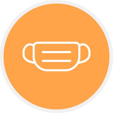 Maske Çizgisi Çemberi Basit Simge, Vektör Resimleri