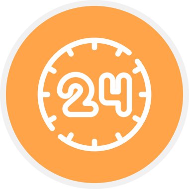 Saat 20 Çizgisi Çemberi Basit Simge, Vektör Resimleri