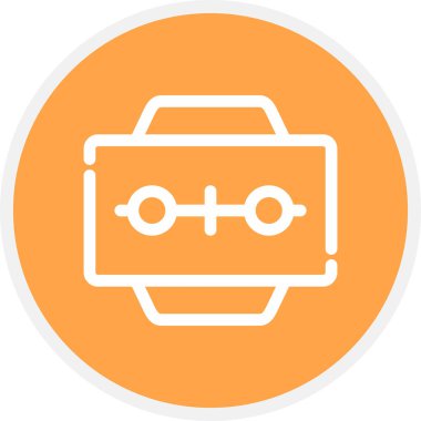 Bıçak Çizgisi Çemberi Basit Simge, Vektör İllüstrasyonu