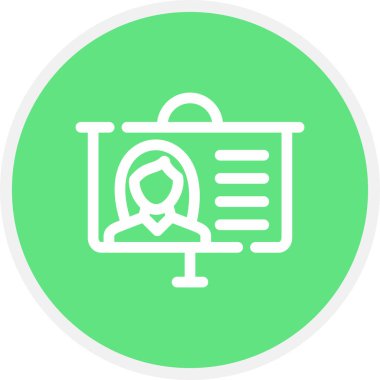 Projektör Ekran Çizgisi Çemberi Basit Simge, Vektör Resimleri