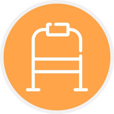 Walker Çizgisi Çemberi Basit Simge, Vektör İllüstrasyonu