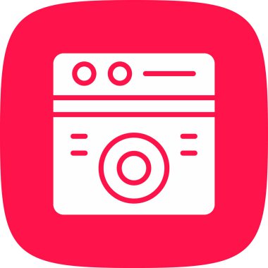 çamaşır makinesi basit simgesi, vektör çizim