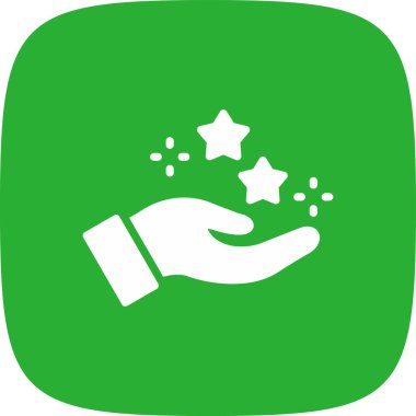 Yıldız simgesi ile el, vektör illüstrasyonu