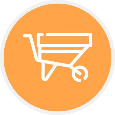 El Arabası Çizgisi Çemberi Basit Simge, Vektör Resimleri