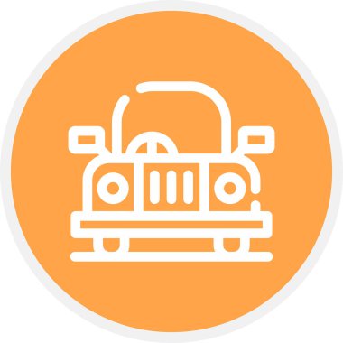 Düğün Arabası Çemberi Basit Simge, Vektör İllüstrasyonu