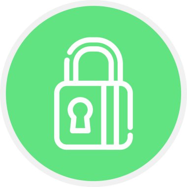 Asma kilit Satır Çemberi Basit Simge, Vektör İllüstrasyonu