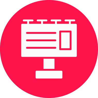 Billboard basit simgesi, vektör illüstrasyonu