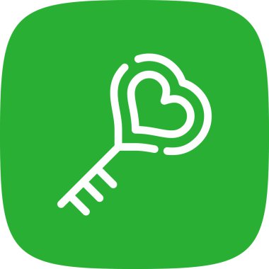 Sevgililer Günü Anahtar Simgesi Basit, Vektör İllüstrasyonu