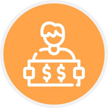 Protesto Satırı Çemberi Basit Simge, Vektör İllüstrasyonu