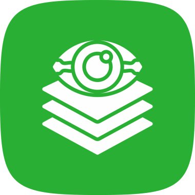 Derinlik Algısı Basit Simge, Vektör İllüstrasyonu