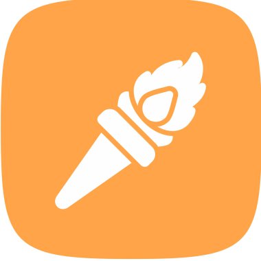 Basit meşale simgesi, vektör illüstrasyonu