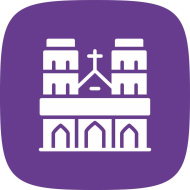 Notre Dame basit simgesi, vektör illüstrasyonu
