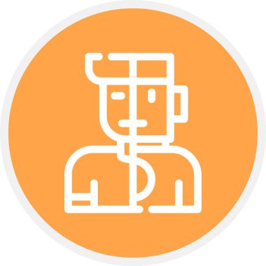 İnsansı Çizgi Çemberi Basit Simge, Vektör Resimleri