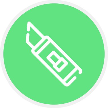 Kesme Çizgisi Çemberi Basit Simge, Vektör İllüstrasyonu